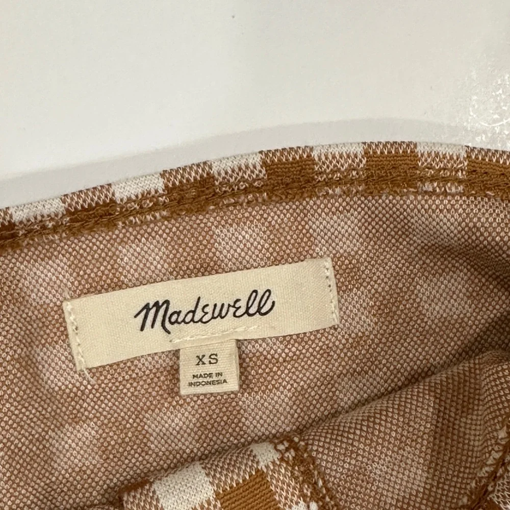 Madewell Gingham Puff Sleeve Button Front Top – XS - Picture 6 of 10